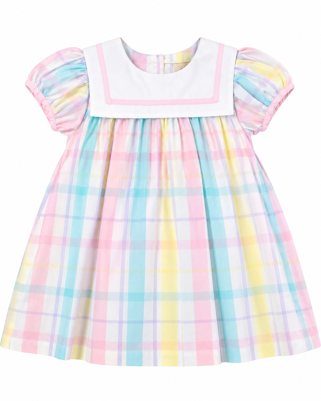 Stewart's Square Collar Dress Brunch Plate Plaid