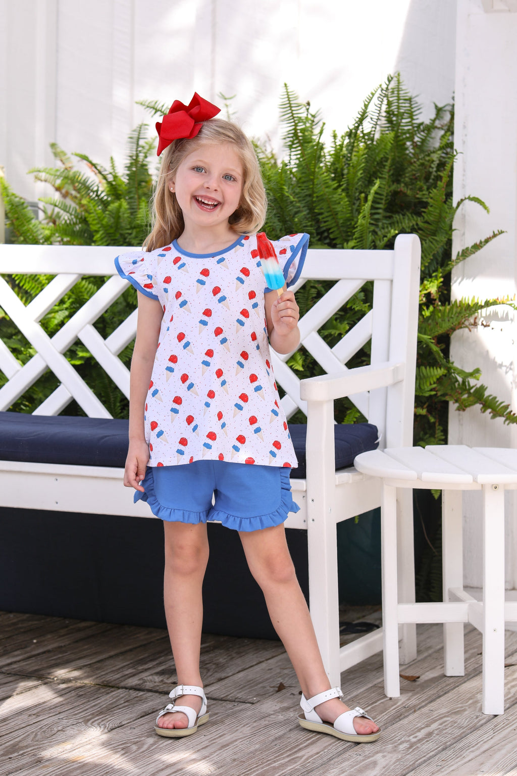 Patriotic Ice Cream Flutter Short Set