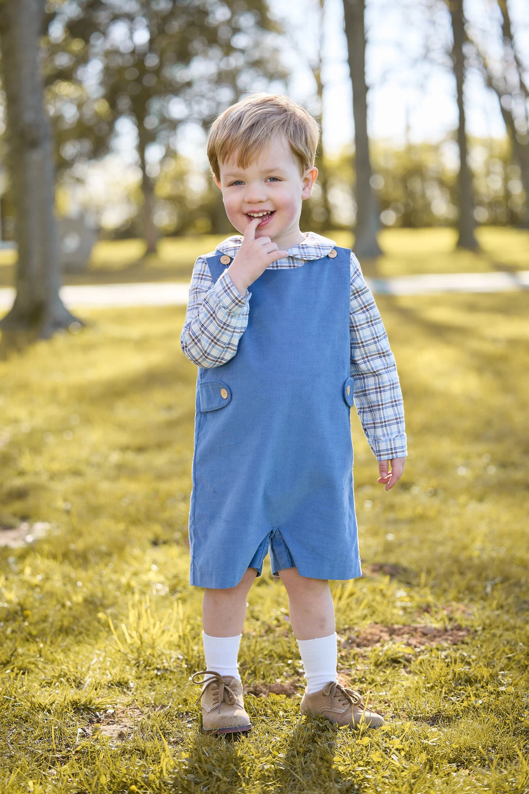 Button Tab John John - Stormy Blue Corduroy
