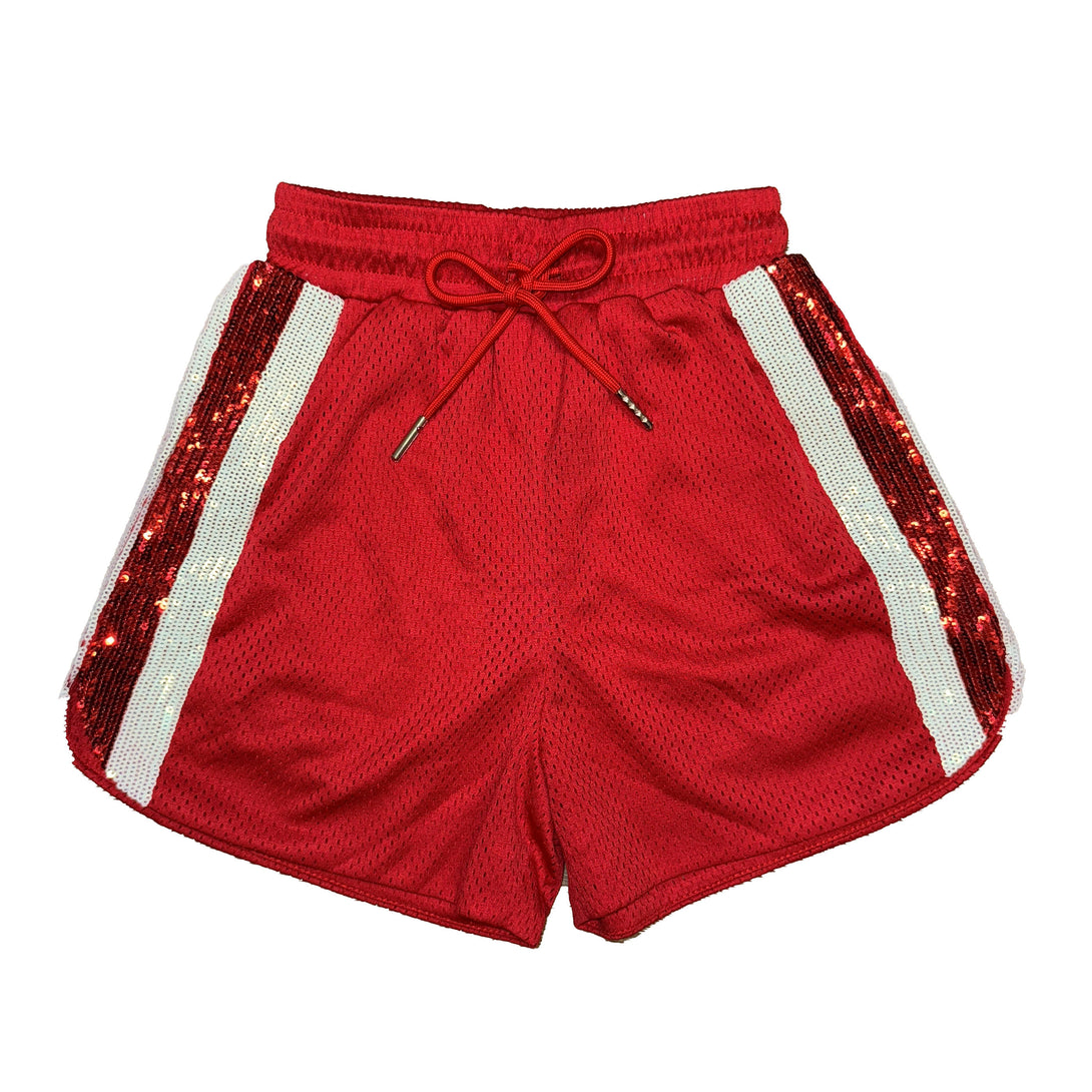 Sequin Shorts Red and White