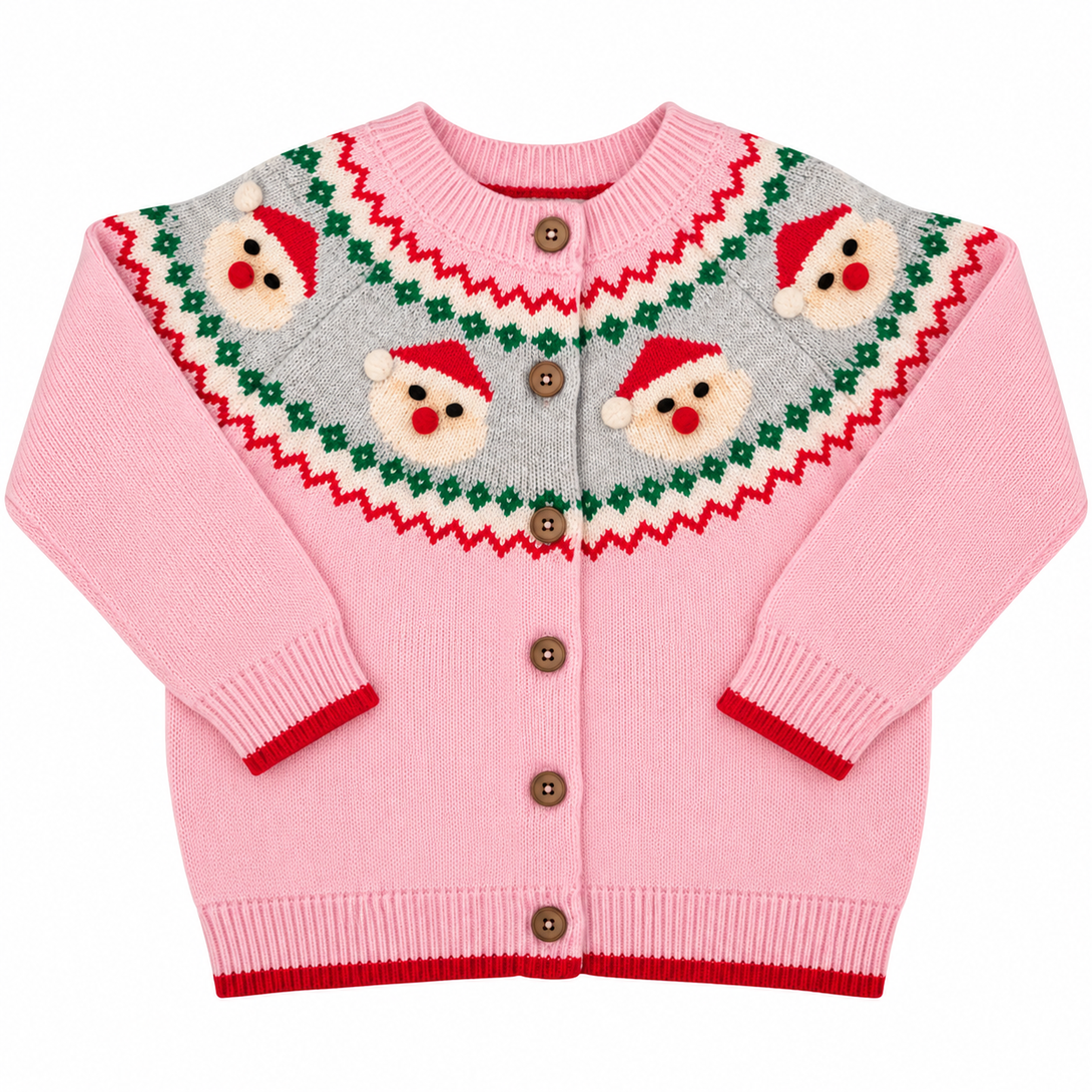 Cardigan - Pink Santa
