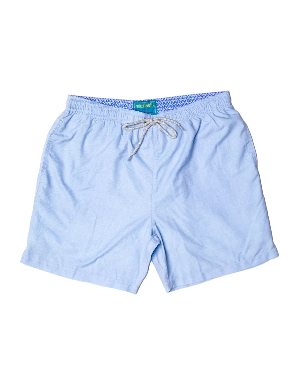 Boys Cyclist Swim Trunks - Solid Linen Sky