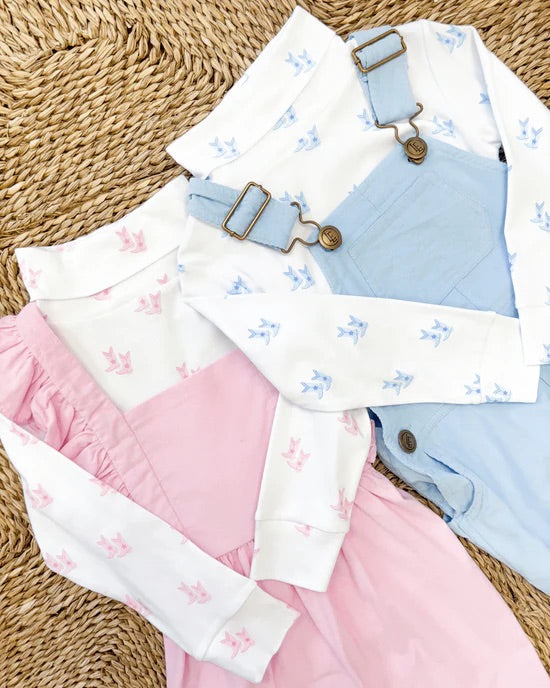 Printed Turtleneck - Blue Cowboy Boots