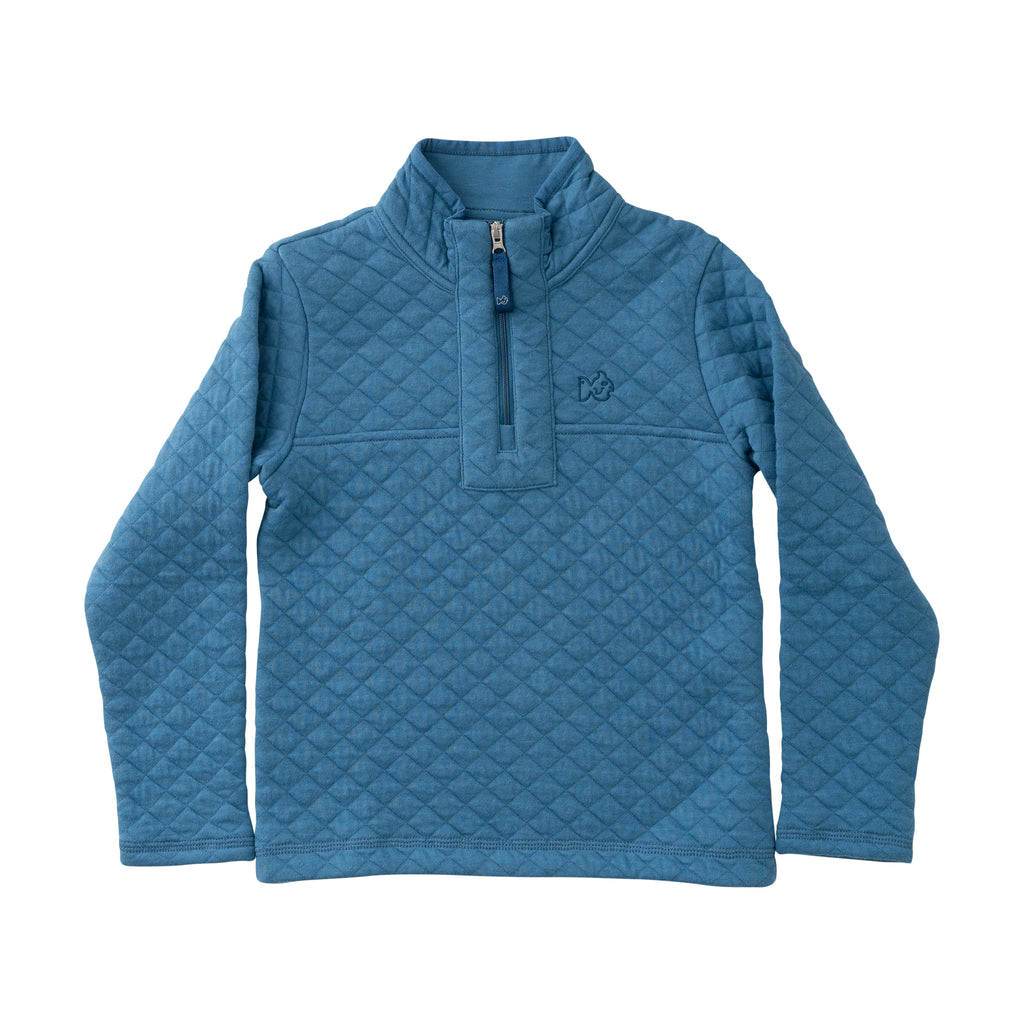 Boys Quilted Zip Pullover Copen Blue PRE-ORDER