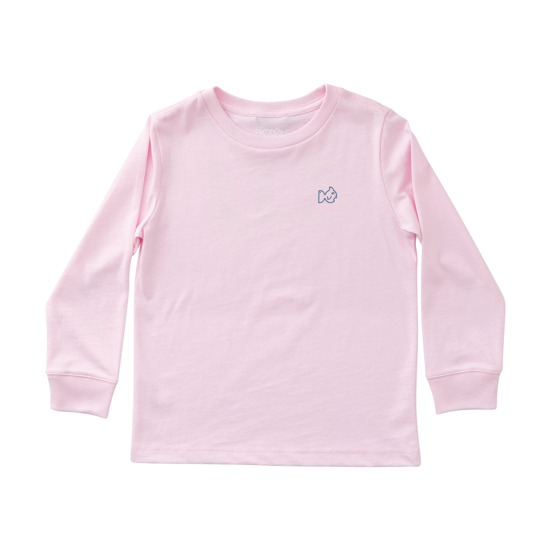Girls Long Sleeve Cotton Pink Tulle T-Shirt