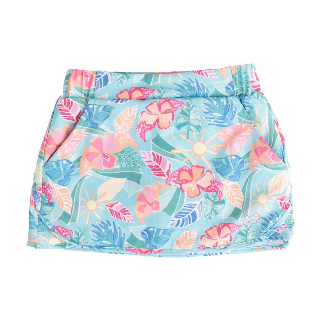 Girls Carolina Catch Skort Palm Paradise