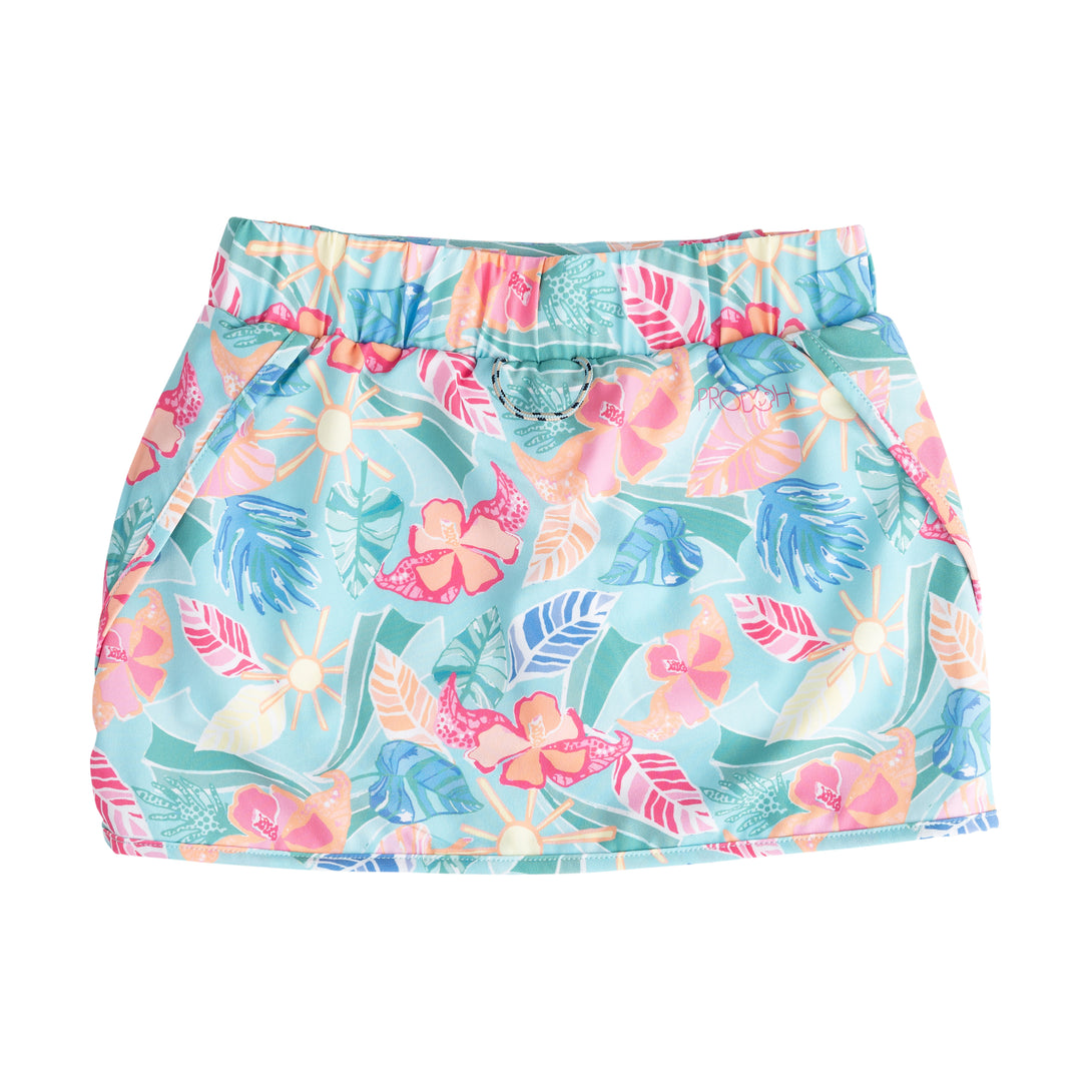 Girls Carolina Catch Skort Palm Paradise