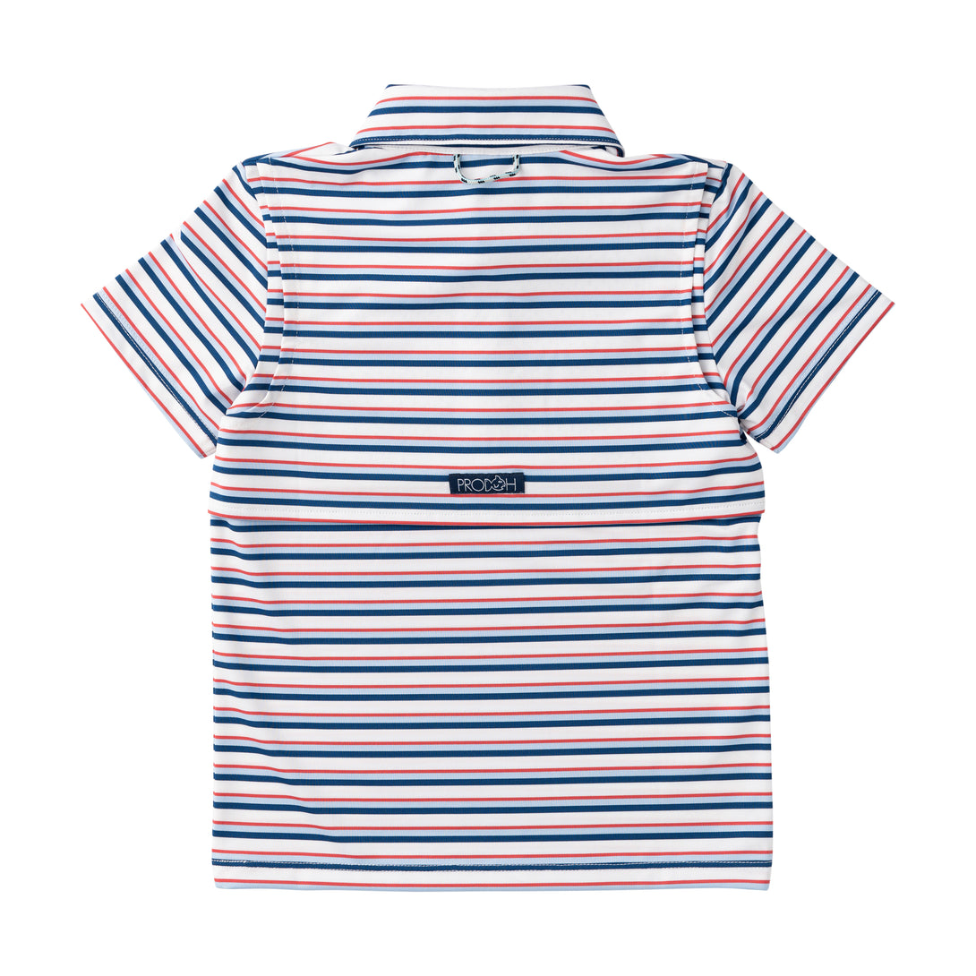 Boys Short Sleeve Pro Performance Polo Independence Day Stripe