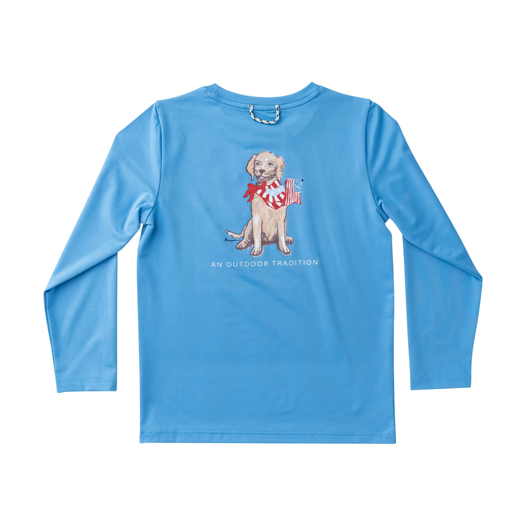 Girls Long Sleeve Pro Performance T-shirt Marina Blue