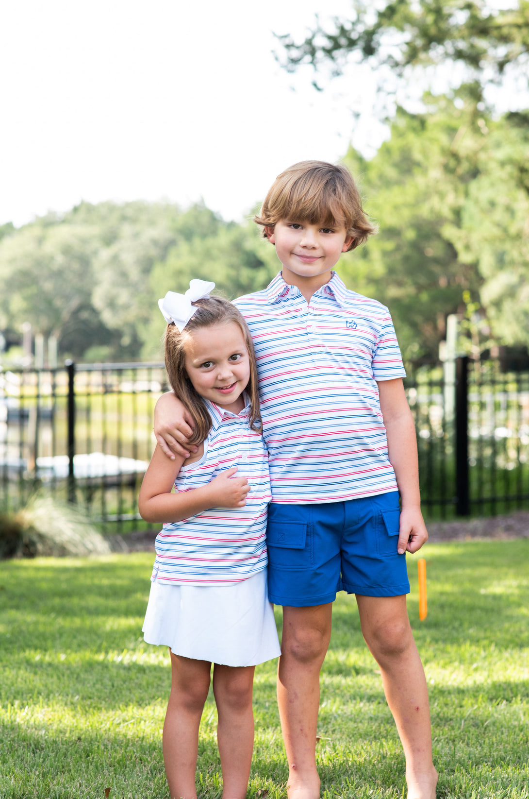 Sleeveless Pro Performance Polo in USA Stripe Girl