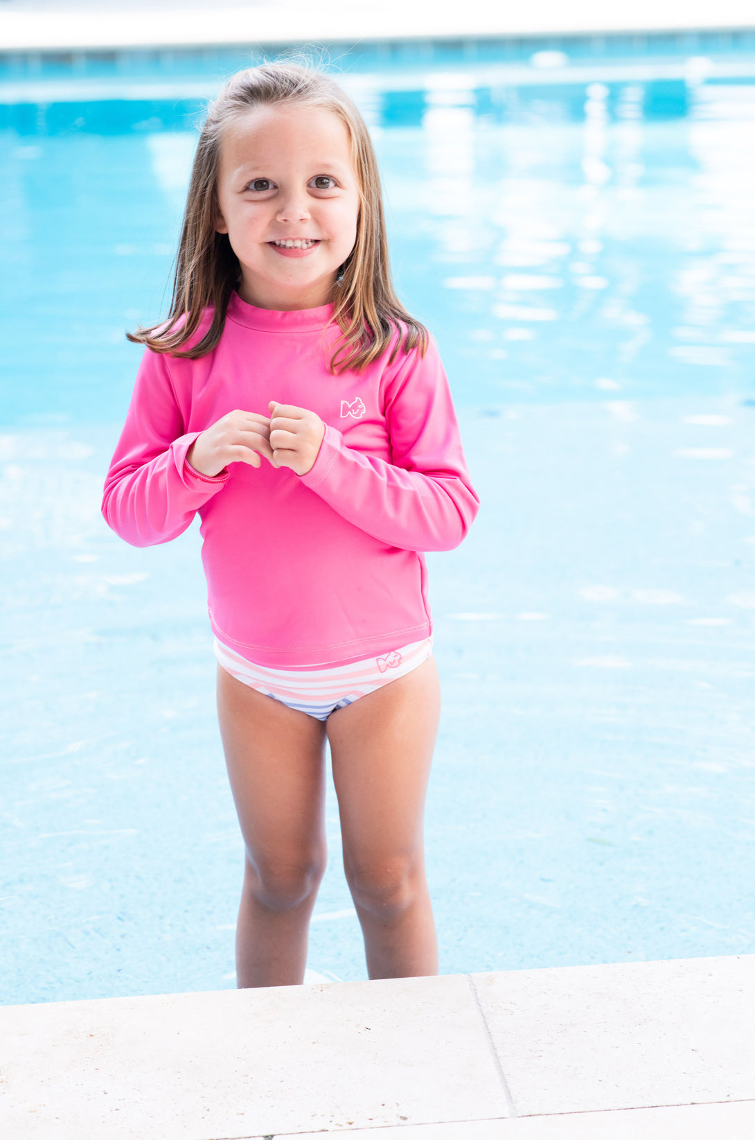 Reef Rashguard Set in Pink Carnation