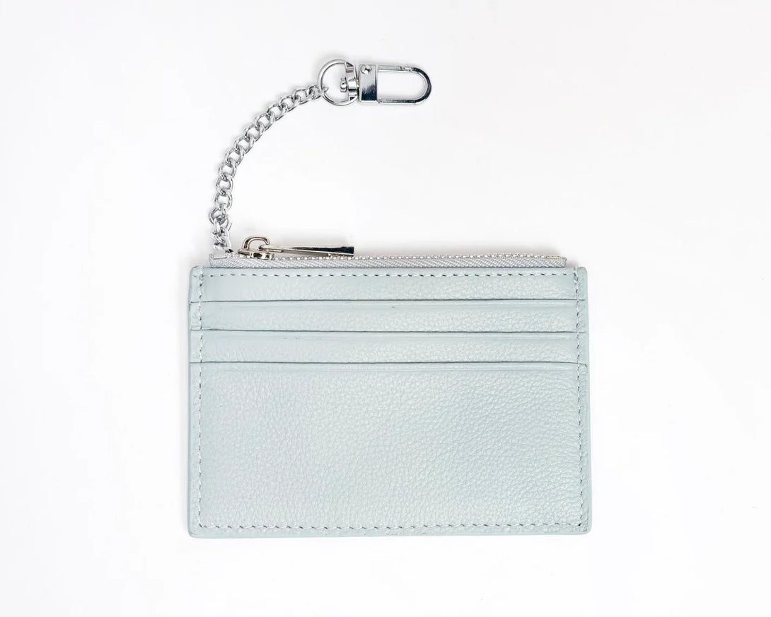 Every Day Wallet - Robins Egg Blue with Silver Chain