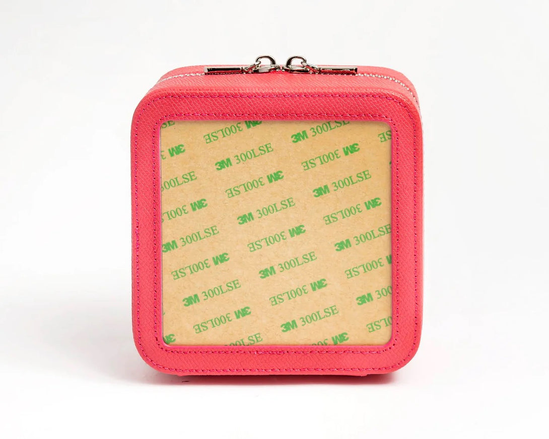 5" Leather Jewelry Box -Coral