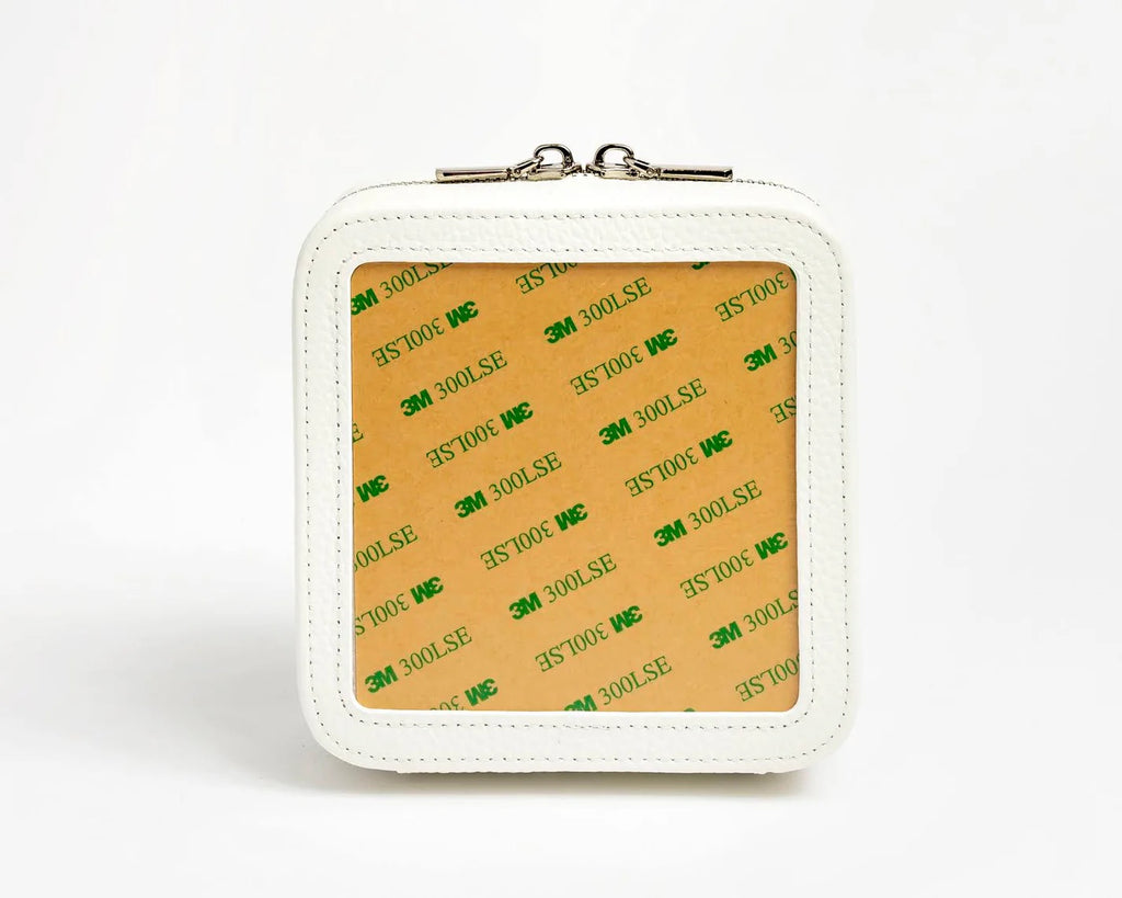 5" Leather Jewelry Box - White