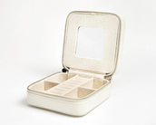 5" Leather Jewelry Box - White