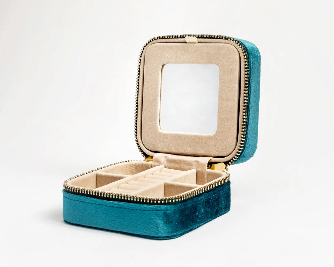 4" Jewelry Boxes Velvet - Velvet Peacock