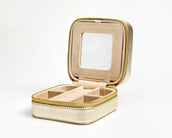4" Jewelry Boxes Velvet - Gold Palm