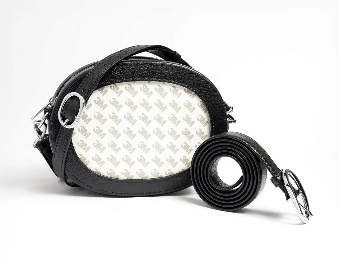 On The Go Oval Bag Black with Silver Hardware (Large)