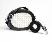 On The Go Oval Bag Black with Silver Hardware (Large)