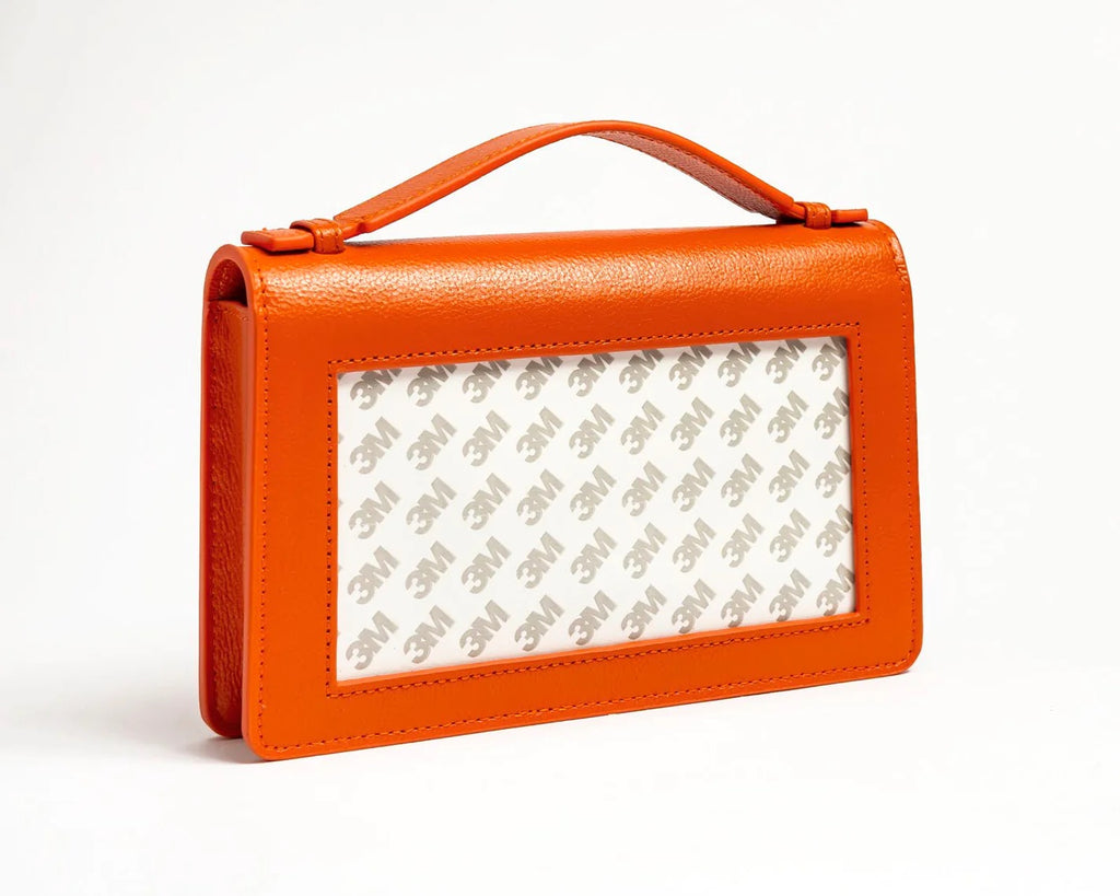 The Everyday Clutch - Tangerine with Silver Chain