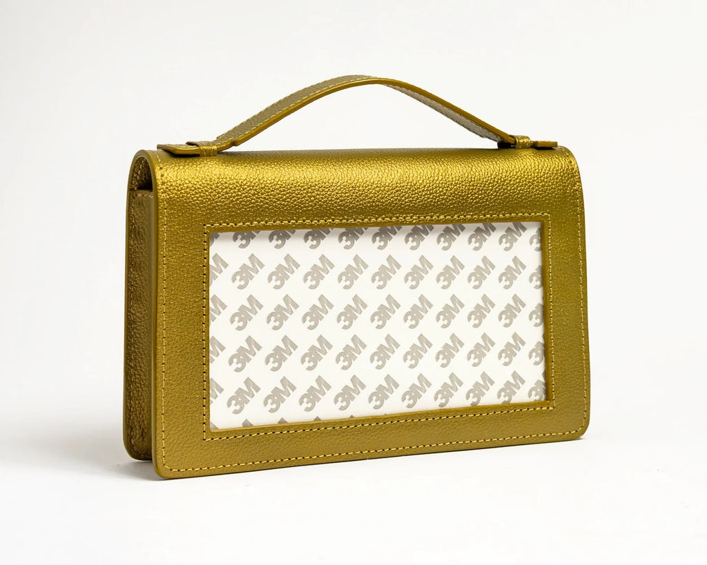 The Everyday Clutch - Gold Olive with Gold Chain
