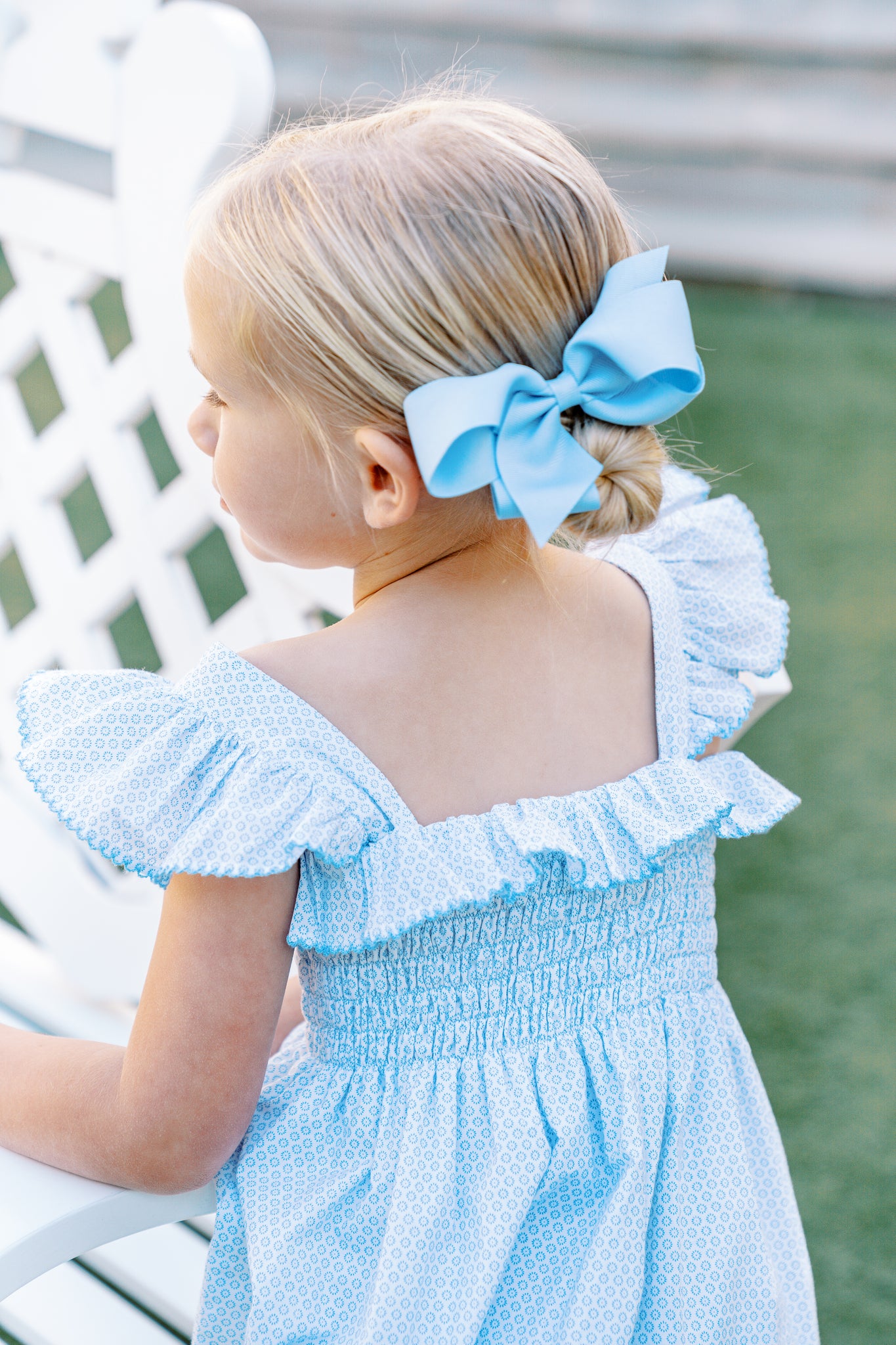 Rosemary Dress- Blue and White Floral