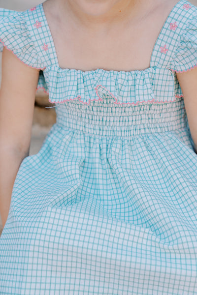 Rosemary Dress - Green and White Check