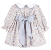 Sweater Weather Pleat Dress Blue Floral