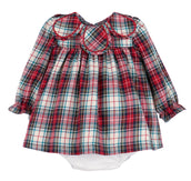 Gingerbread Plaid Petal Float Dress