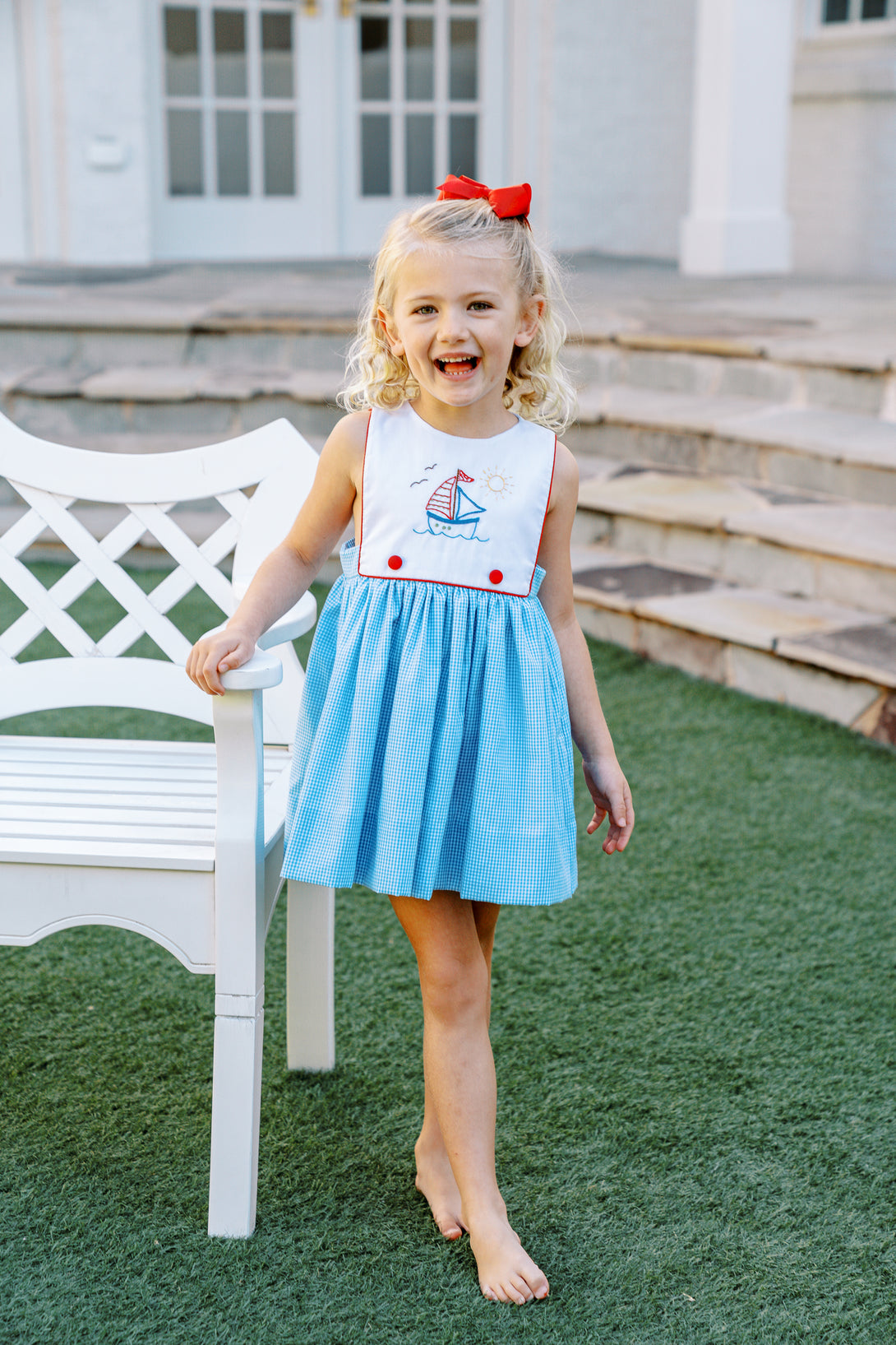 Vineyard Sailboat Girl Dress