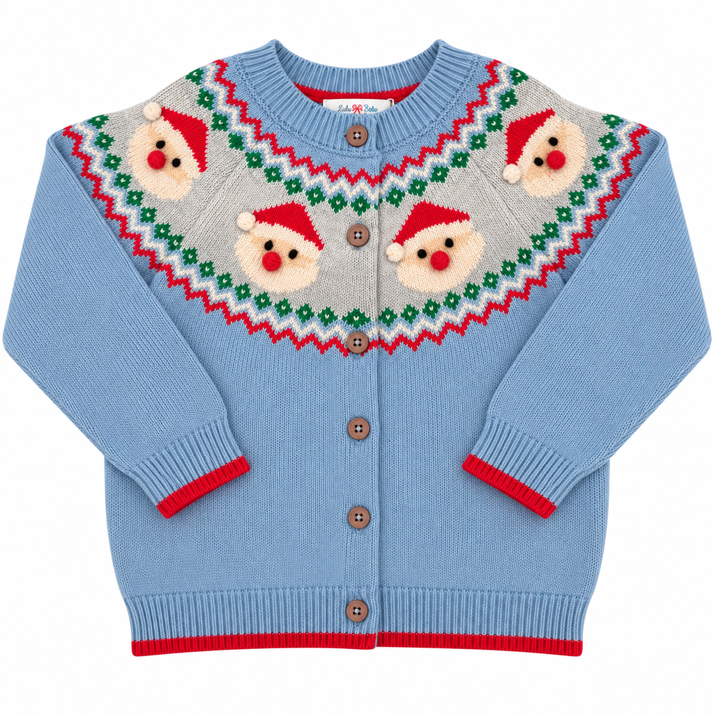 Cardigan - Blue Santa