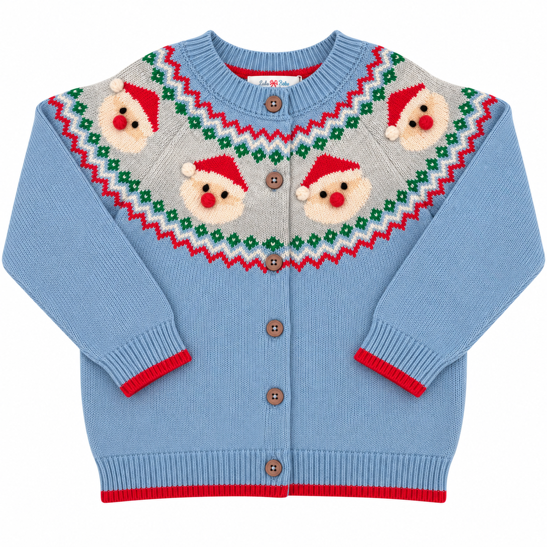 Cardigan - Blue Santa