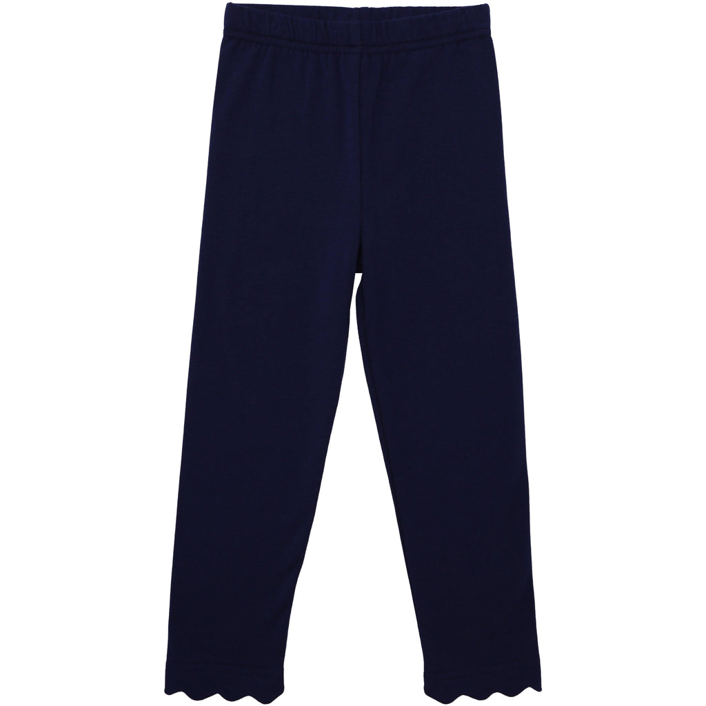 Scalloped Leggings - Navy PRE-ORDER
