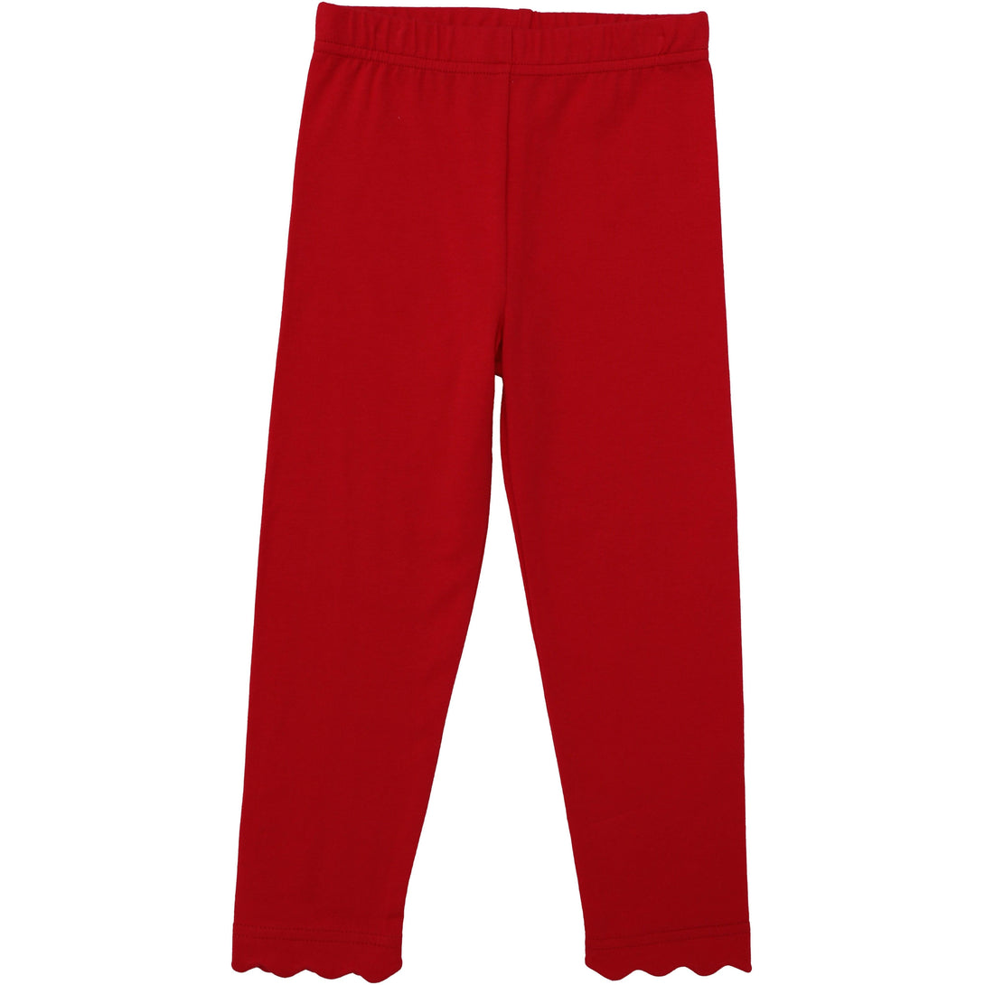 Scalloped Leggings - Red PRE-ORDER