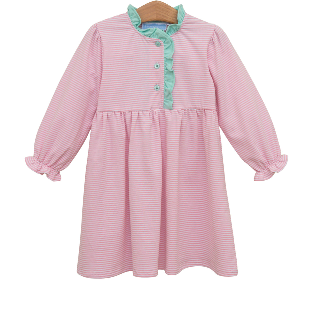 Scarlett Dress -Light Pink Stripe/Mint PRE-ORDER