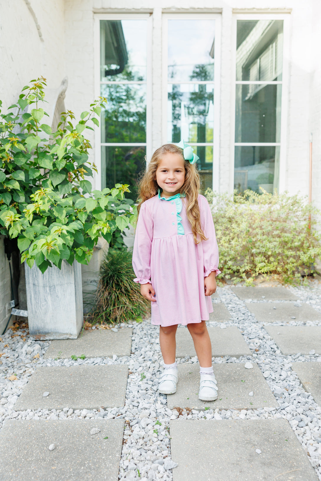 Scarlett Dress -Light Pink Stripe/Mint PRE-ORDER