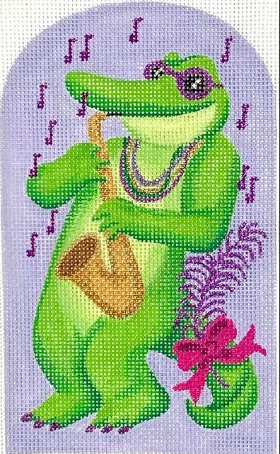 Mardi Gras Mini Jazzy Gator Green, Gold, Purple