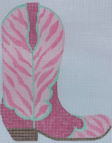 Cowgirl Boot Pink Zebra Pointing Right