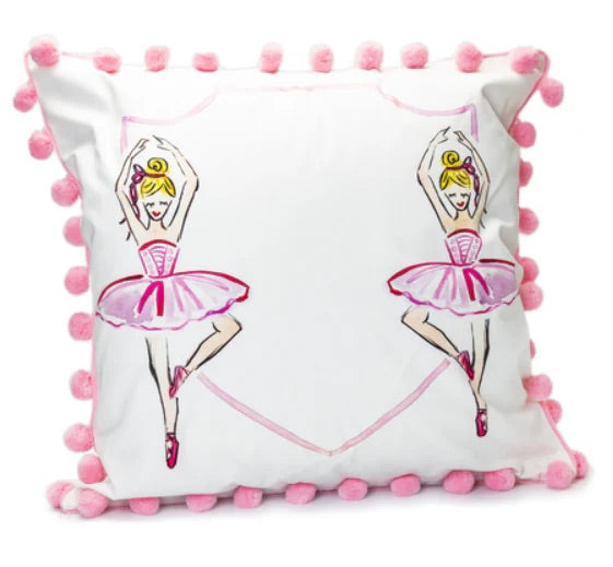 Over the Moon Monogrammable Pillow with Insert - Blonde Ballerina