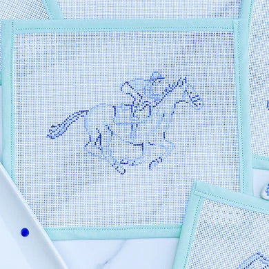 Kentucky Derby Jockey on Horseback 18 Mesh Needlepoint Canvas