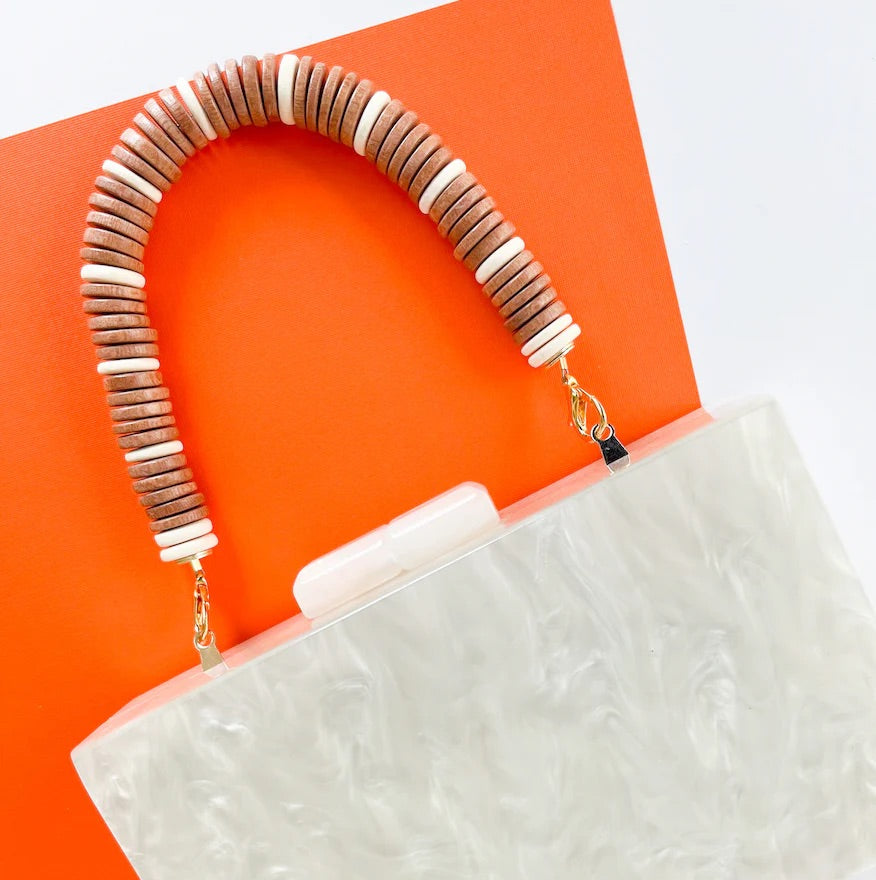 Mollybeads Clutch Handle Tan and Cream