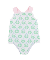 Sisi Sunsuit Broadcloth Hanover Handblock Palm Beach Pink Buckhead Blue