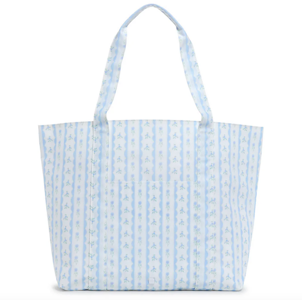 Jumbo Extra Large Tote - Ribbon Floral Blue