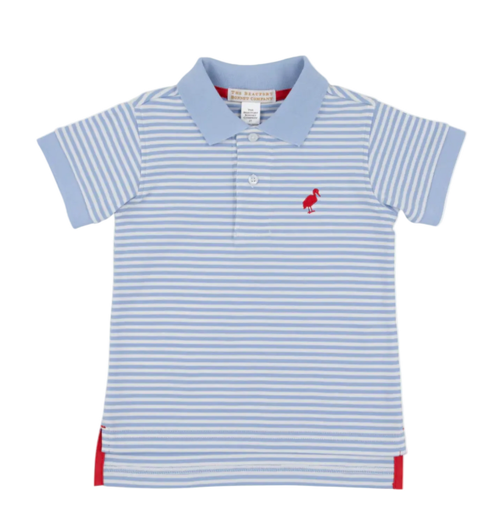 Prim and Proper Polo - Beale Street Blue Stripe