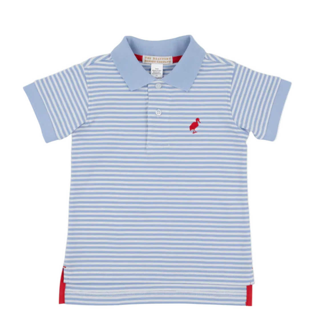 Prim and Proper Polo - Beale Street Blue Stripe