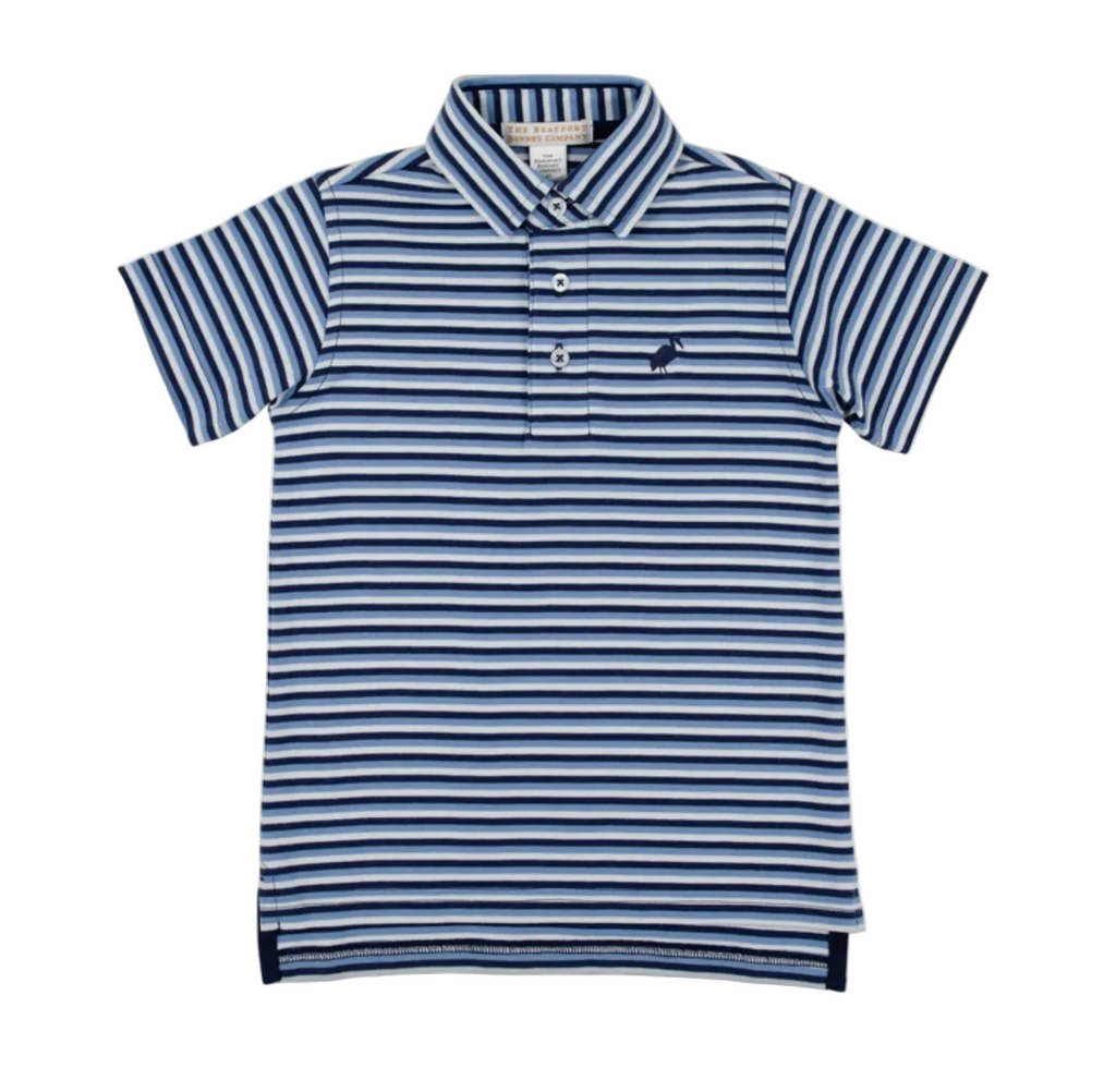 Prim and Proper Polo - Sumner County Stripe Barbados Blue/Nantucket Navy