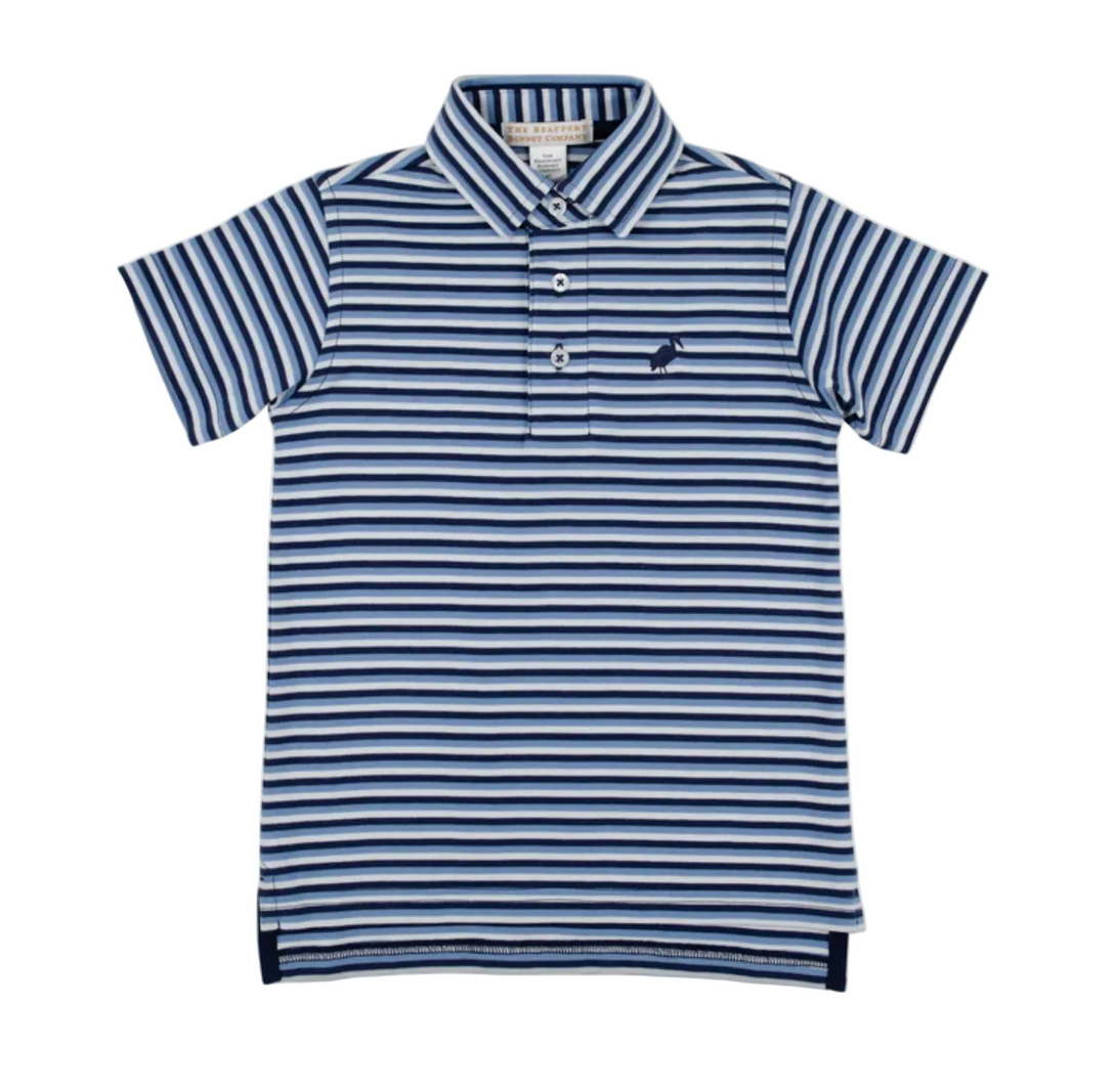 Prim and Proper Polo - Sumner County Stripe Barbados Blue/Nantucket Navy
