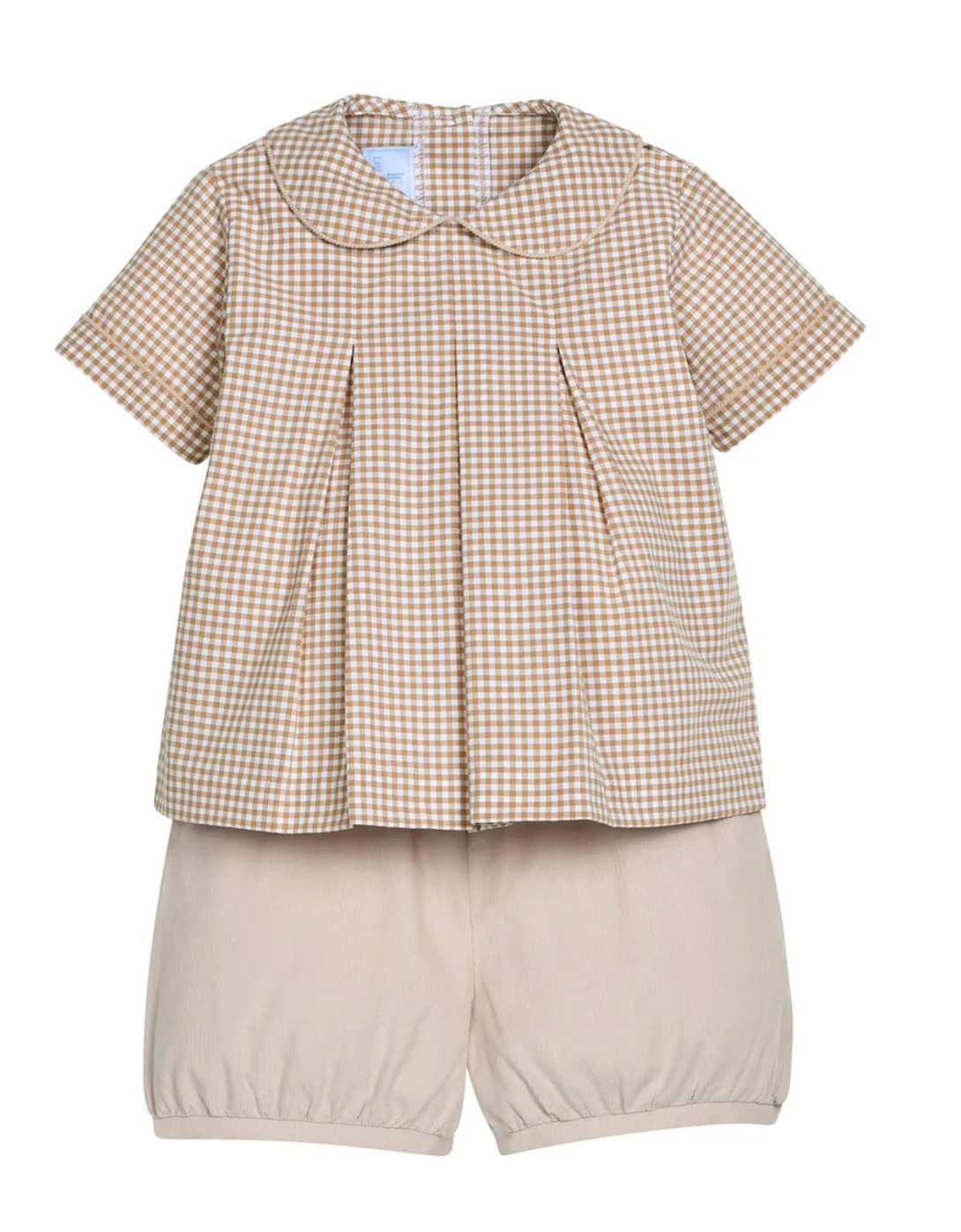 Carson Short Set - Khaki Gingham