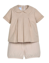 Carson Short Set - Khaki Gingham