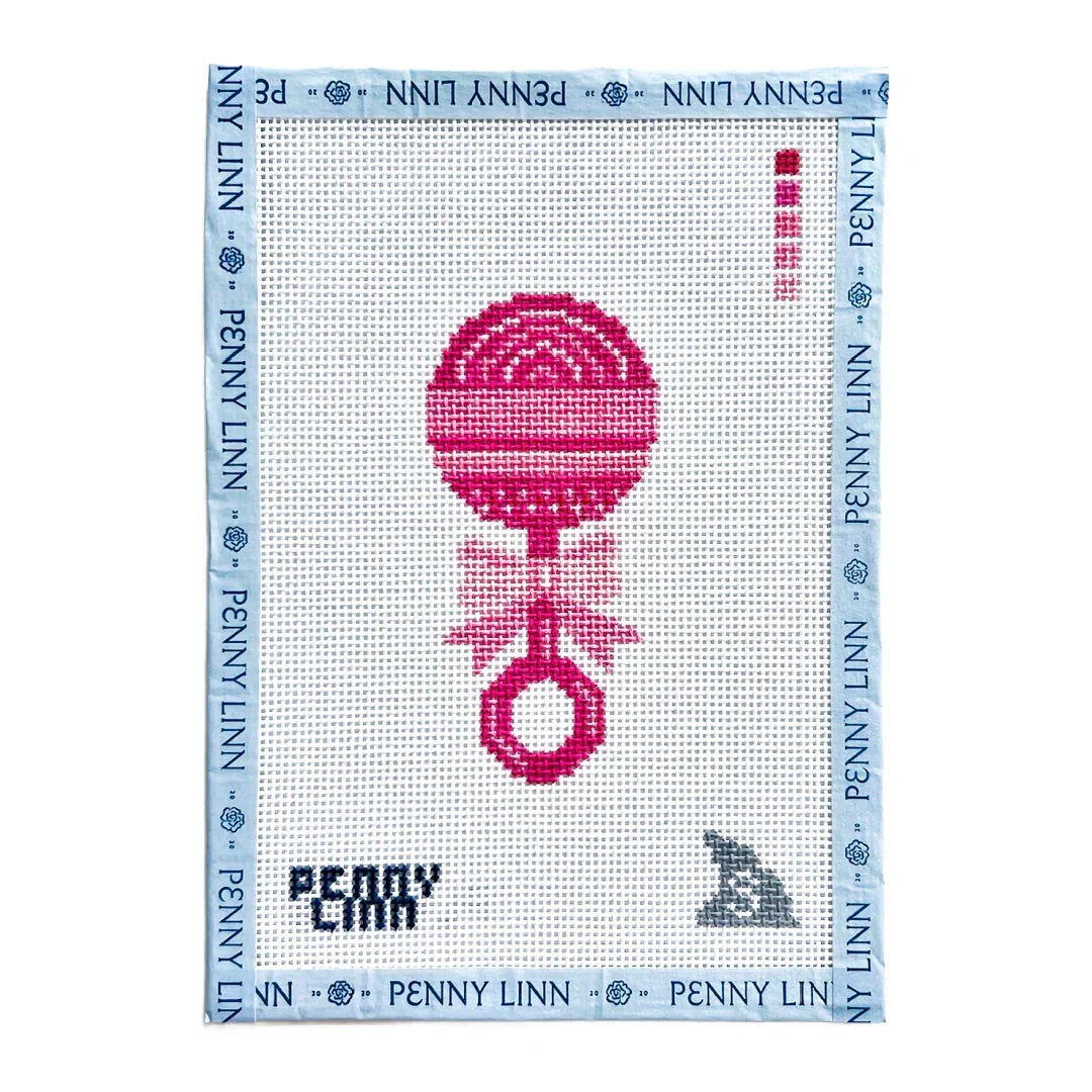 Pink Rattle Needlepoint Canvas